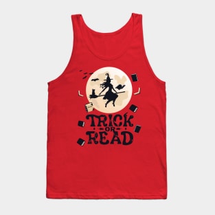 Halloween Trick or Read Librarian Teacher Book Lover Cute Tank Top